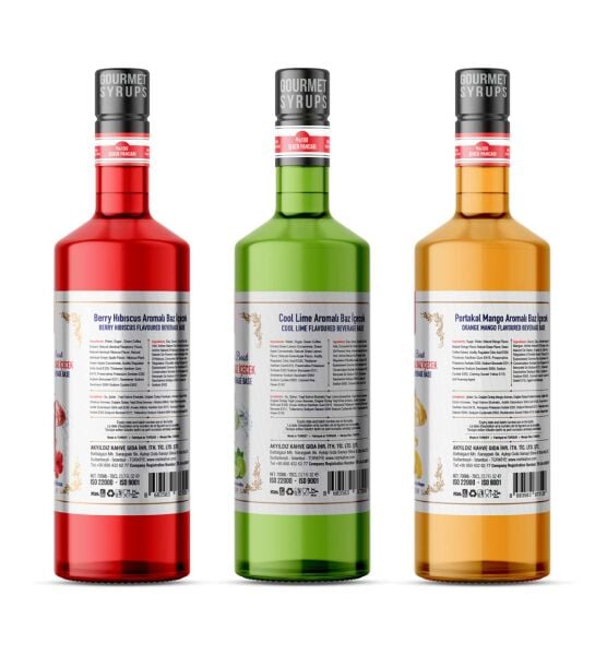 Nish Cool Lime, Berry Hibiskus, Mango Portakal Aromalı Baz İçecek 3 x 700 ML - Pet Şişe