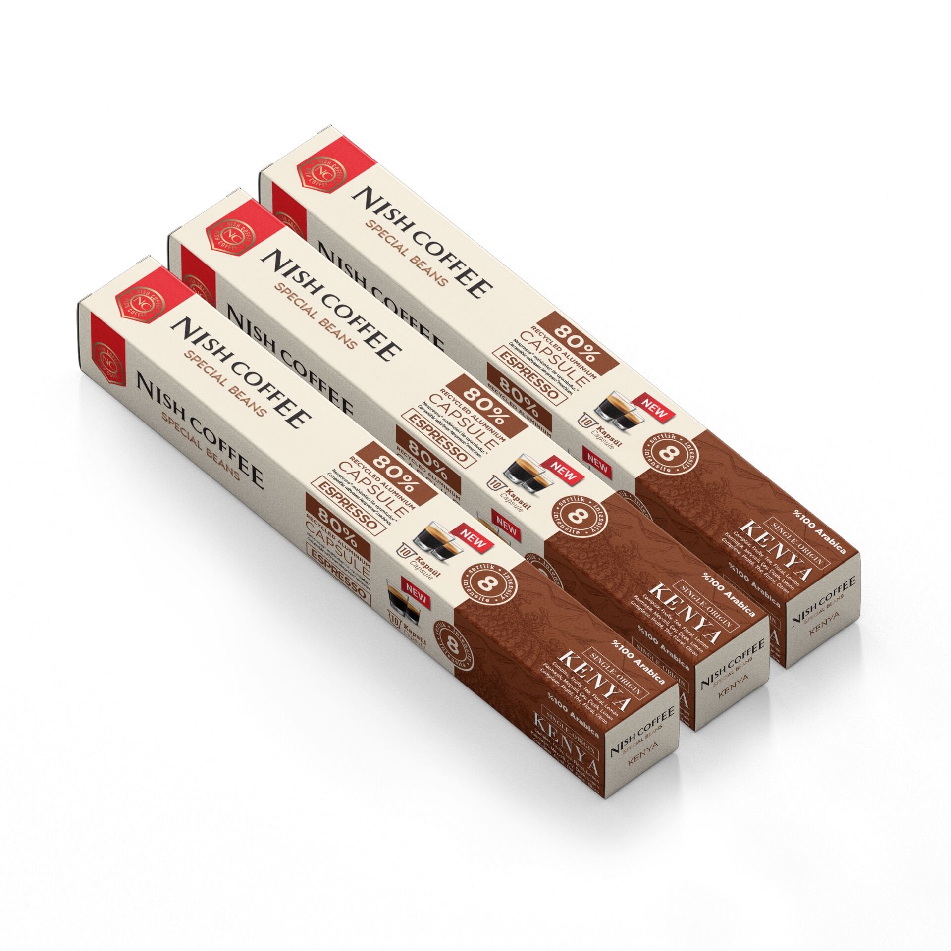 Nish Coffee Single Orijin Kapsül Kahve Kenya (Nespresso Uyumlu) 3lü Set (30 Kapsül)
