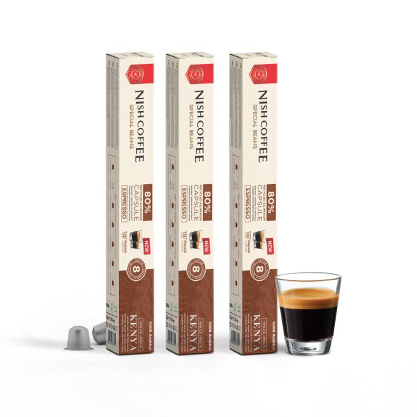 Nish Coffee Single Orijin Kapsül Kahve Kenya (Nespresso Uyumlu) 3lü Set (30 Kapsül)