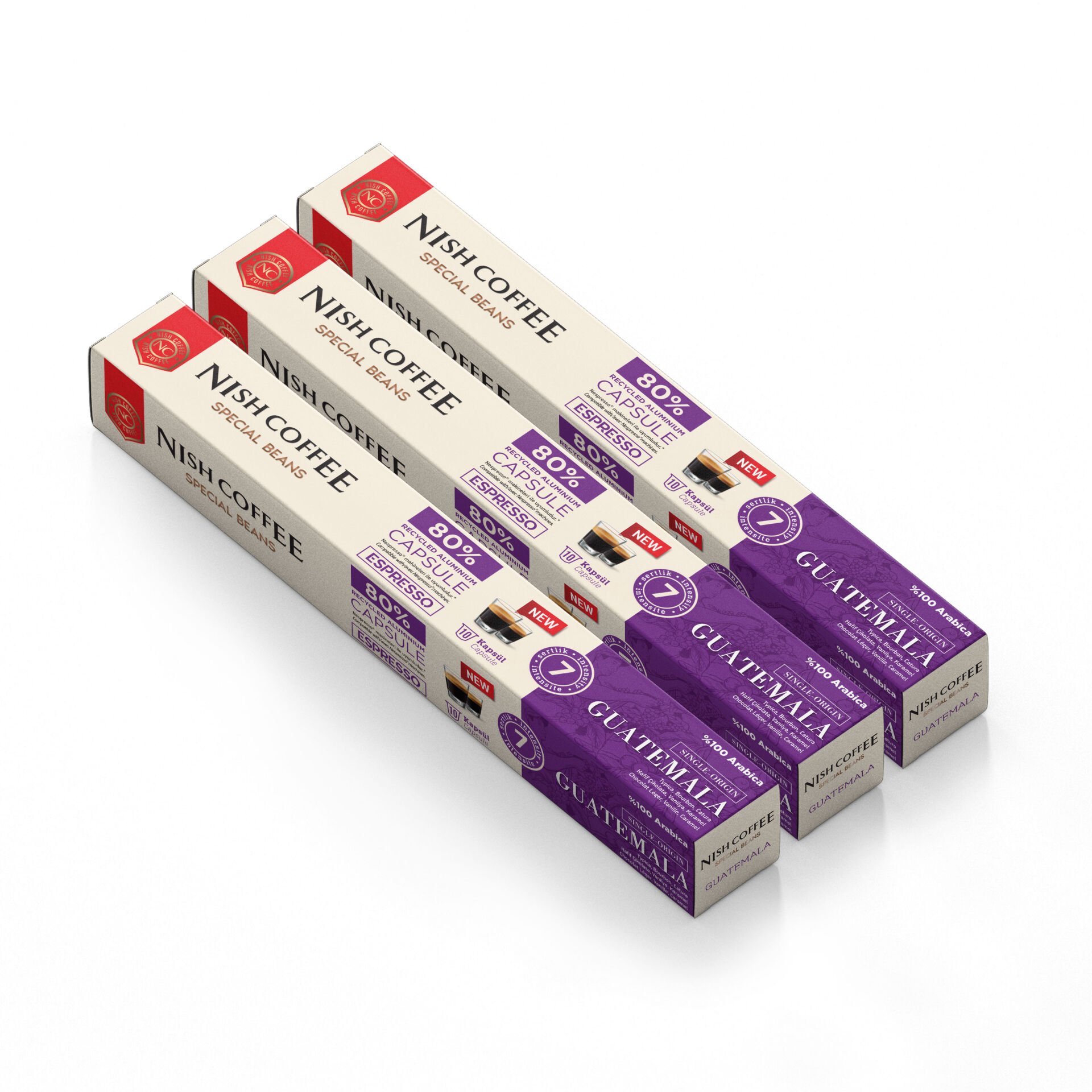 Nish Coffee Single Orijin Kapsül Kahve Guatemala (Nespresso Uyumlu) 3lü Set (30 Kapsül)