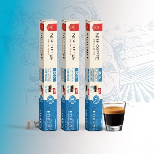 Nish Coffee Single Orijin Kapsül Kahve Ethiopia (Nespresso Uyumlu) 3lü Set (30 Kapsül)