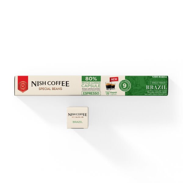 Nish Coffee Single Orijin Kapsül Kahve Brasil (Nespresso Uyumlu)-10 Adet