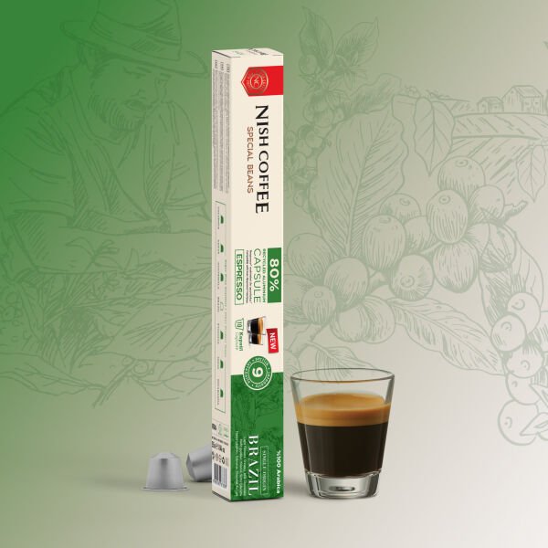 Nish Coffee Single Orijin Kapsül Kahve Brasil (Nespresso Uyumlu)-10 Adet