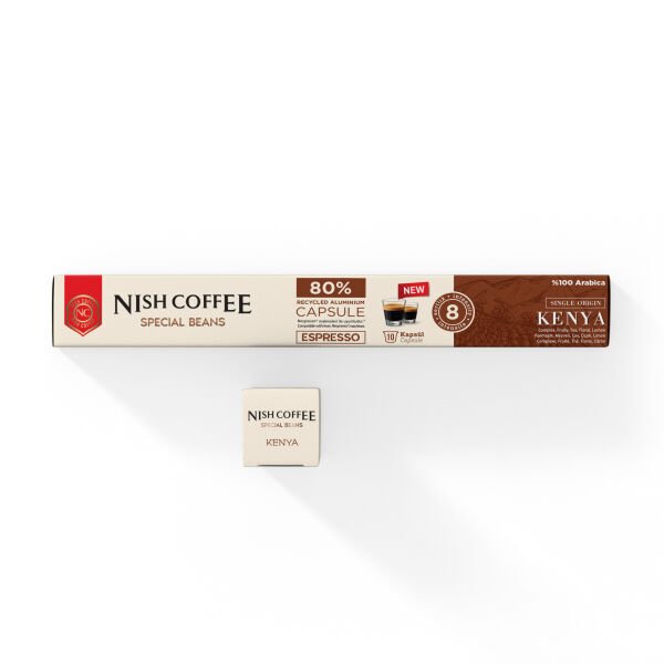 Nish Coffee  Single Orijin Kapsül Kahve Kenya (Nespresso Uyumlu)-10 Adet