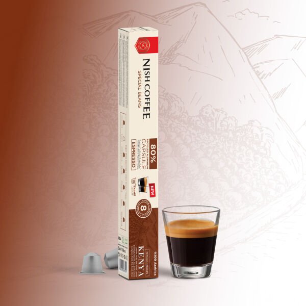 Nish Coffee  Single Orijin Kapsül Kahve Kenya (Nespresso Uyumlu)-10 Adet