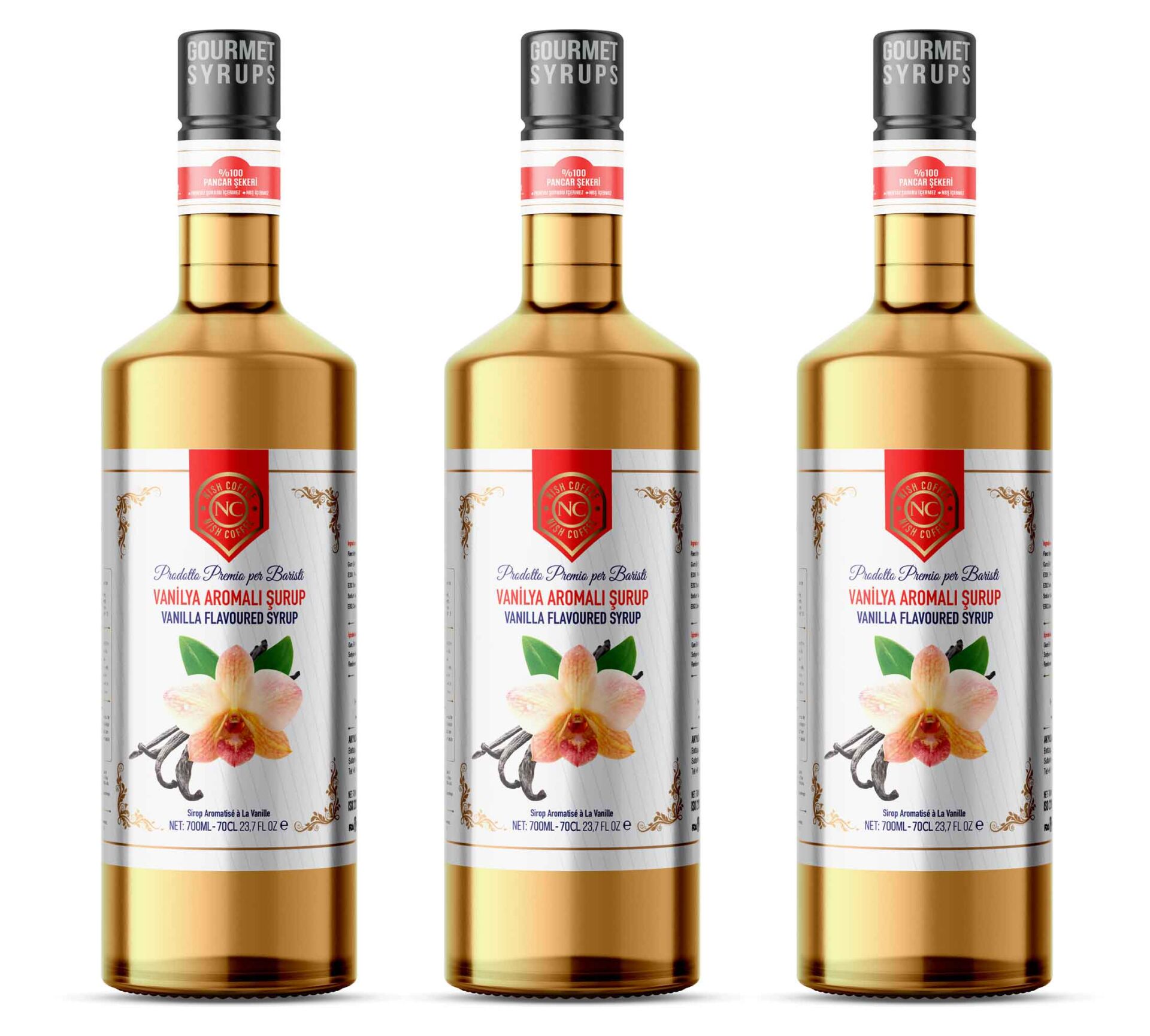 Nish Vanilya Aromalı Şurup 3 x 700 ML - Pet Şişe