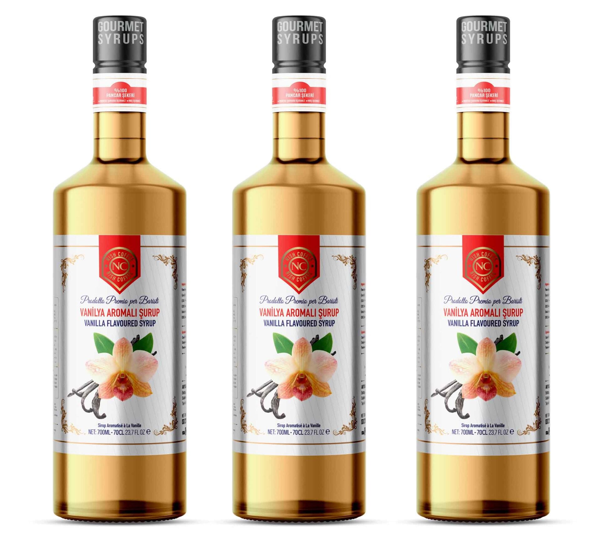 Nish Vanilya Aromalı Şurup 3 x 700 ML - Pet Şişe
