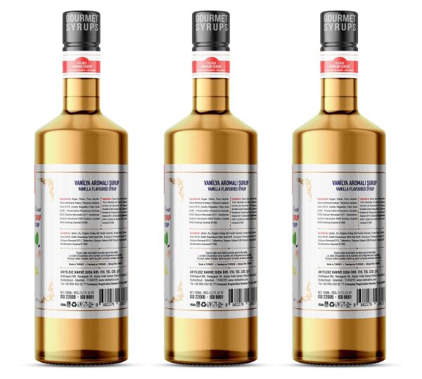 Nish Vanilya Aromalı Şurup 3 x 700 ML - Pet Şişe