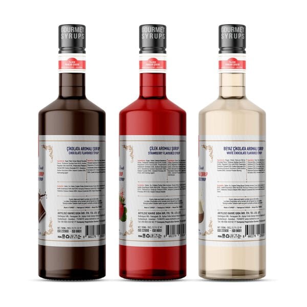 Nish Çikolata Çilek Beyaz Çikolata Şurupları 3 x 700 ML - Pet Şişe