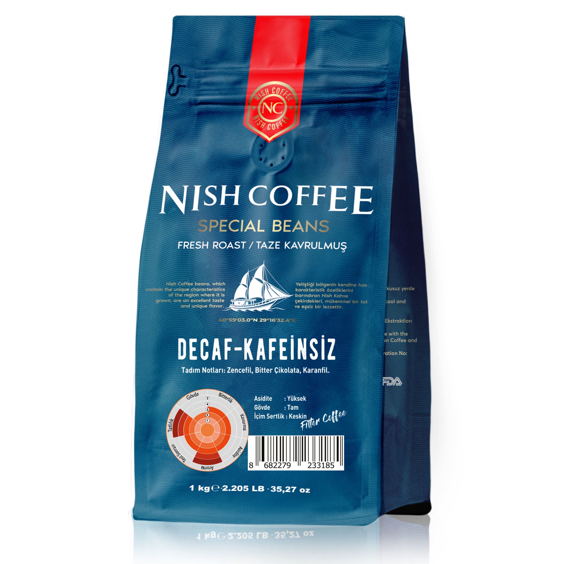 Nish Filtre Kahve Decaf Kafeinsiz 1 Kg