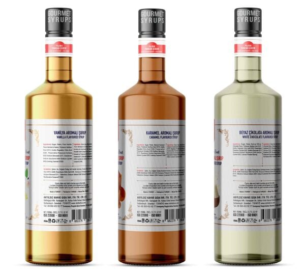 Nish Vanilya Karamel Beyaz Çikolata Şurupları 3 x 700 ML - Pet Şişe