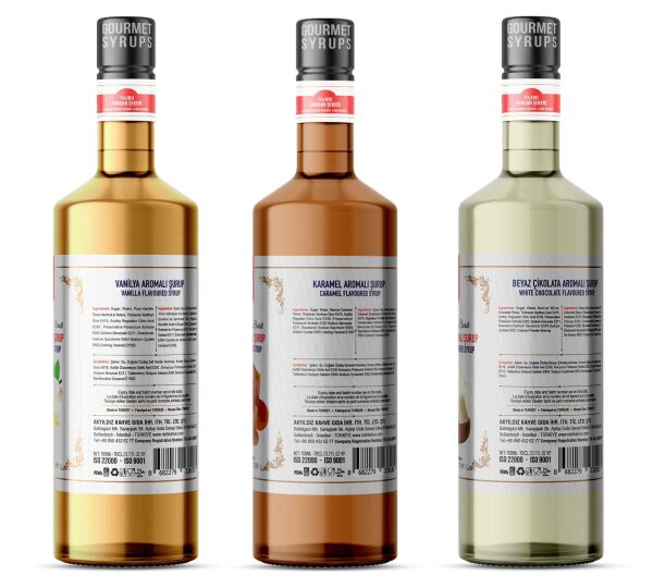 Nish Vanilya Karamel Beyaz Çikolata Şurupları 3 x 700 ML - Pet Şişe