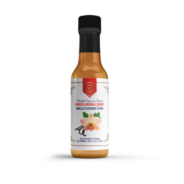 Nish Karamel, Vanilya, Fındık, Çilek Aromalı Şurup 4'lü set (4x250 ML) - Pet şişe