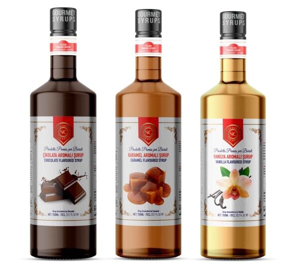 Nish Vanilya,Karamel,Çikolata Aromalı Şurup 3 x 700 ML - Pet Şişe