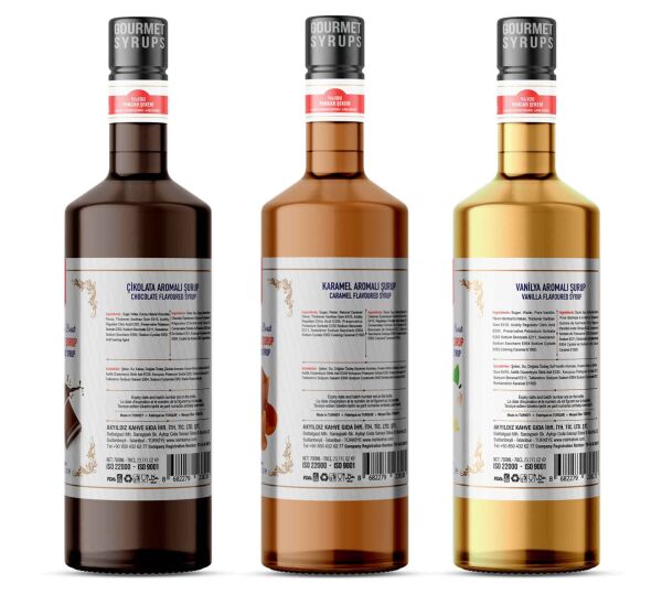 Nish Vanilya,Karamel,Çikolata Aromalı Şurup 3 x 700 ML - Pet Şişe