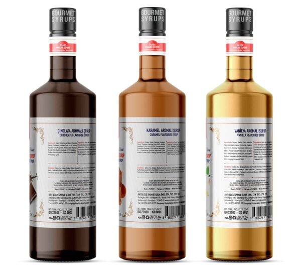 Nish Vanilya,Karamel,Çikolata Aromalı Şurup 3 x 700 ML - Pet Şişe