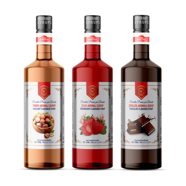 Nish Fındık Çilek Çikolata Şurupları 3 x 700 ML - Pet Şişe