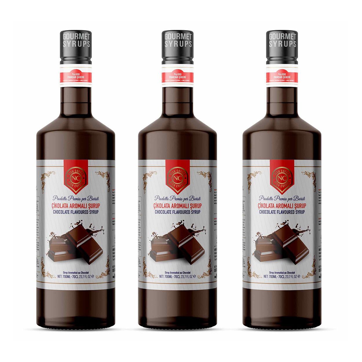 Nish Çikolata Aromalı Şurup 3 x 700 ML - Pet Şişe