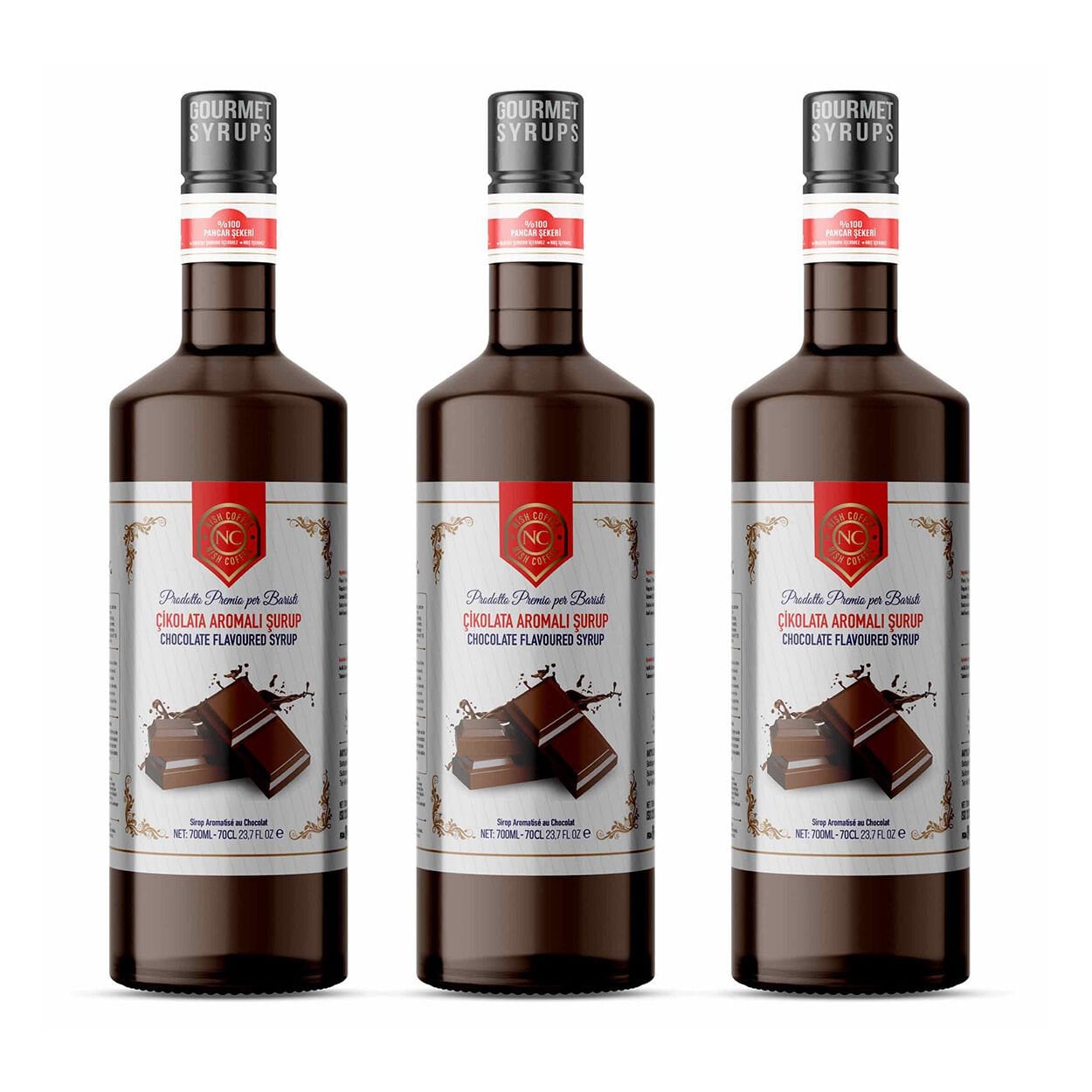 Nish Çikolata Aromalı Şurup 3 x 700 ML - Pet Şişe