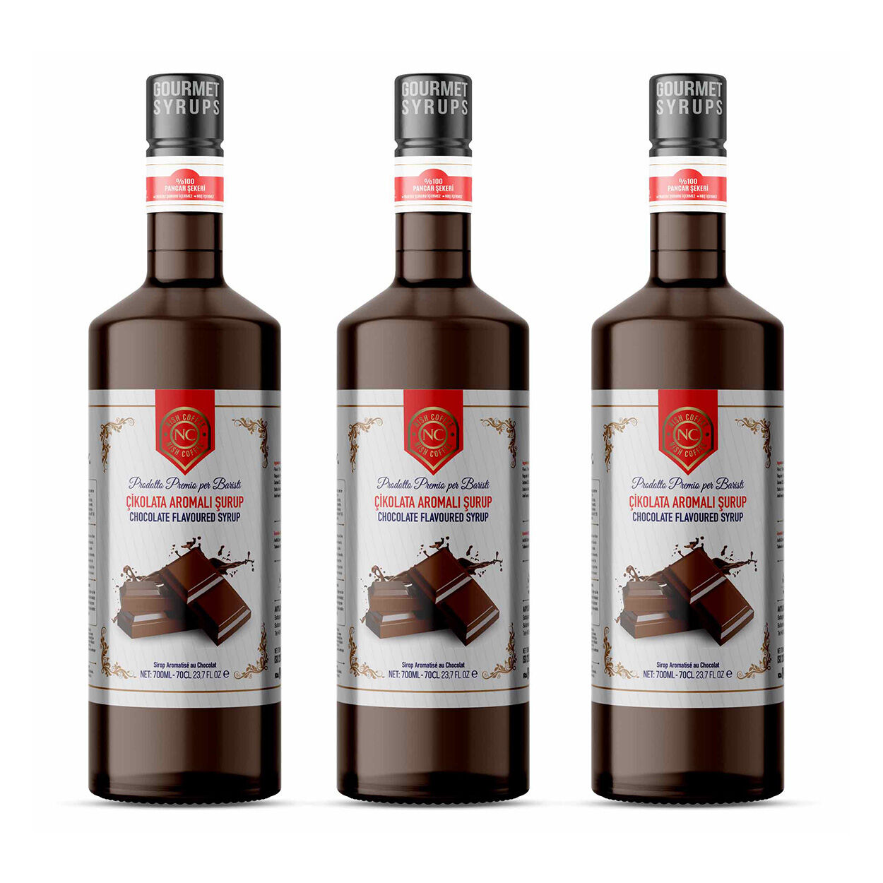 Nish Çikolata Aromalı Şurup 3 x 700 ML - Pet Şişe