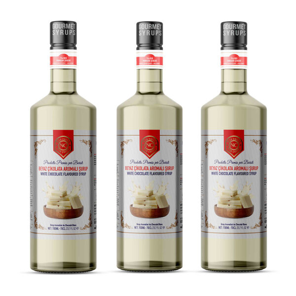 Nish Beyaz Çikolata Aromalı Şurup 3 x 700 ML - Pet Şişe