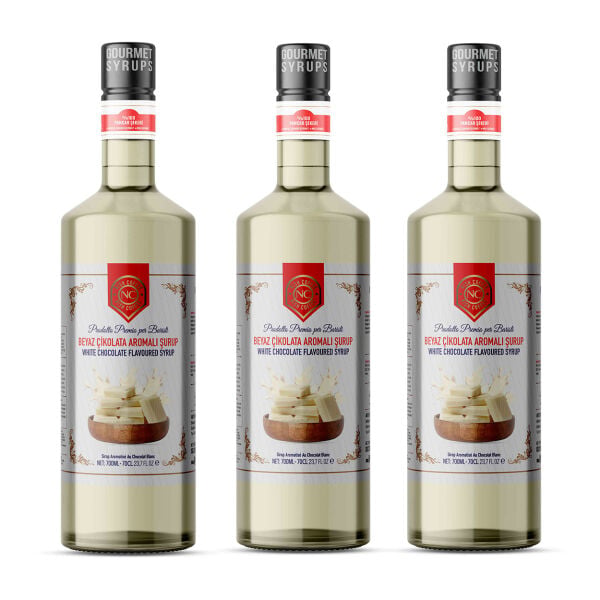 Nish Beyaz Çikolata Aromalı Şurup 3 x 700 ML - Pet Şişe