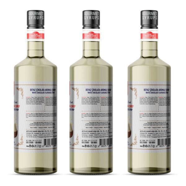 Nish Beyaz Çikolata Aromalı Şurup 3 x 700 ML - Pet Şişe