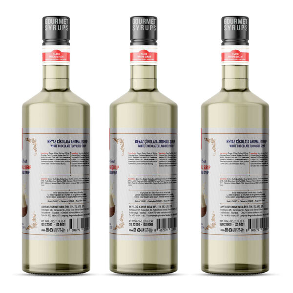 Nish Beyaz Çikolata Aromalı Şurup 3 x 700 ML - Pet Şişe