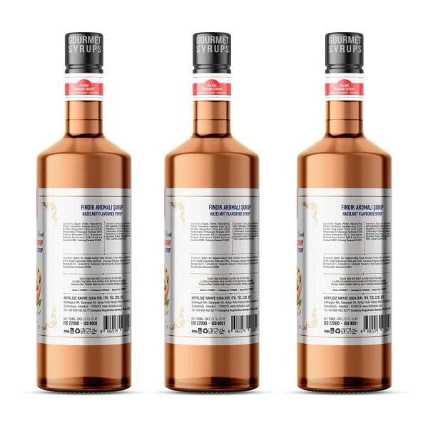 Nish Fındık Aromalı Şurup 3 x 700 ML - Pet Şişe