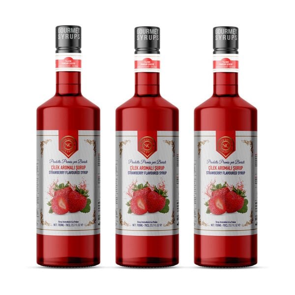 Nish Çilek Aromalı Şurup 3 x 700 ML - Pet Şişe
