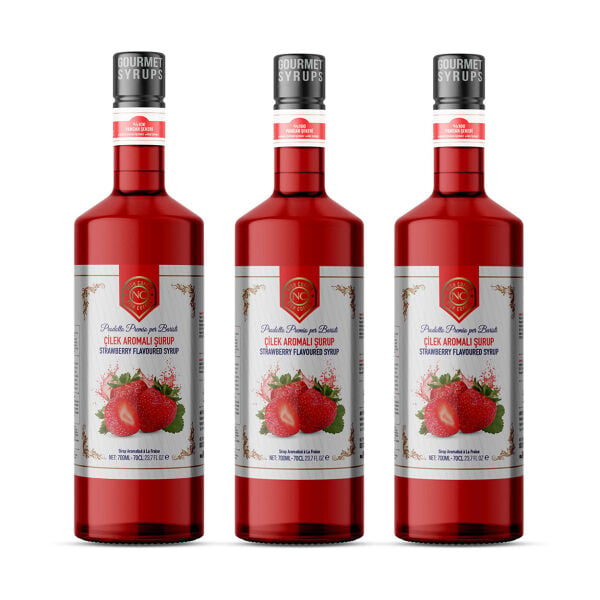 Nish Çilek Aromalı Şurup 3 x 700 ML - Pet Şişe