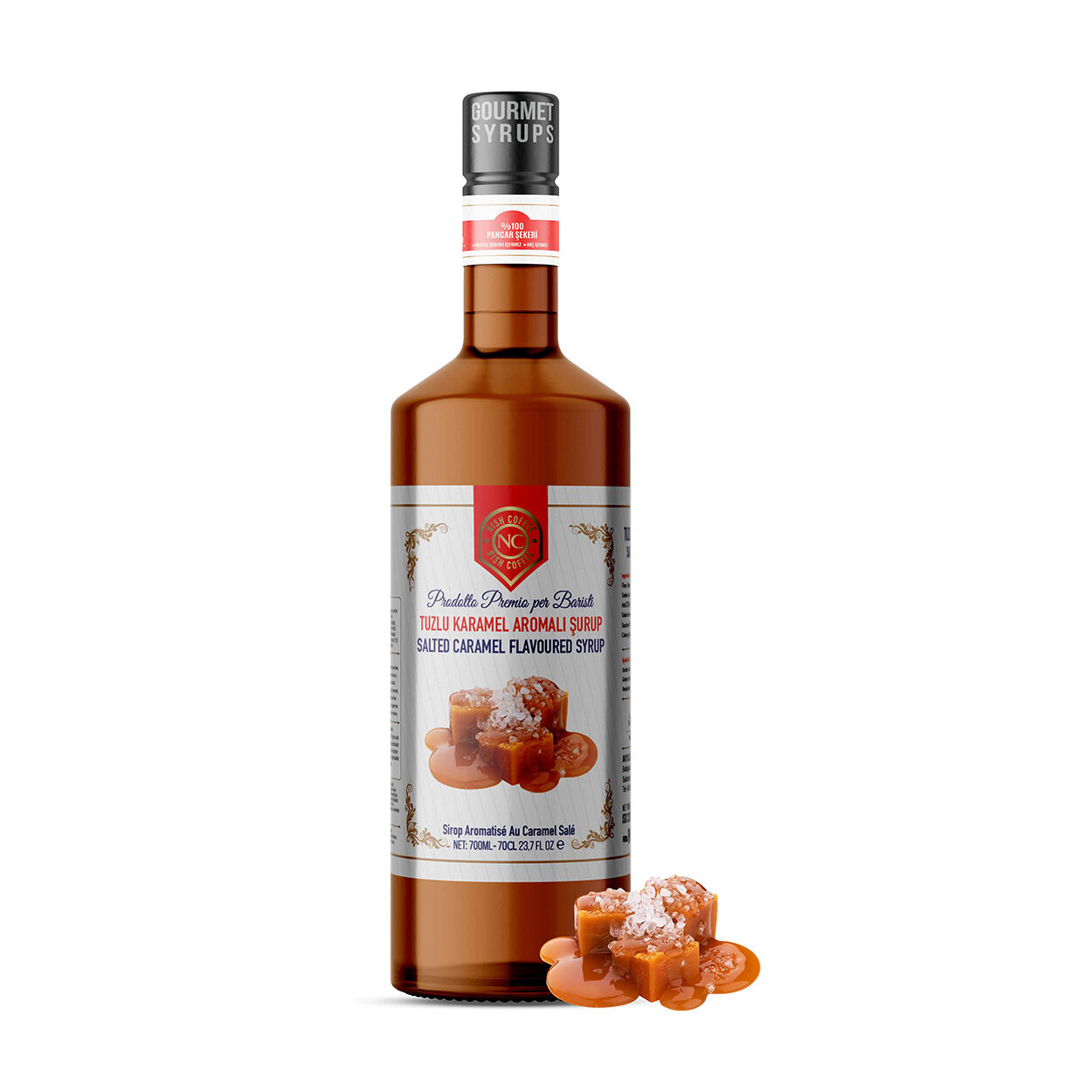 Nish Tuzlu Karamel Aromalı Şurup 700 ML-Pet Şişe