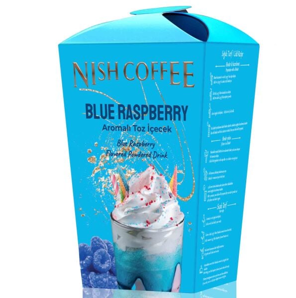 Nish Karamel Bisküvi Parçacıklı Çikolata, Blue Raspberry Aromalı Toz İçecek 2’li Set 2x250 Gr