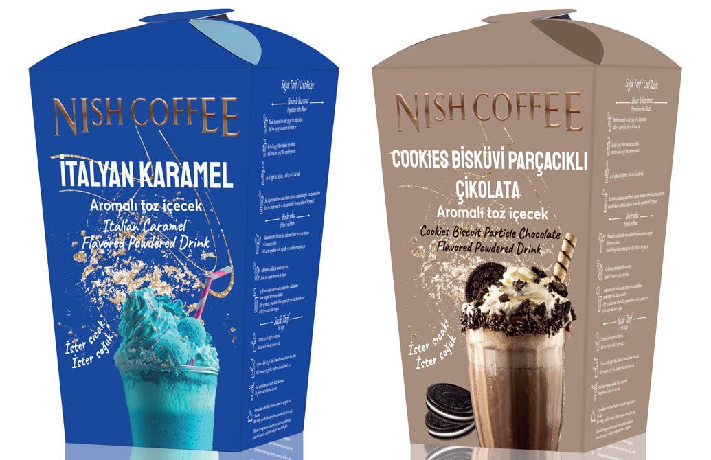 Nish İtalyan Karamel, Cookies Bisküvi Parçacıklı Çikolata Aromalı Toz İçecek 2’li Set 2x250 Gr