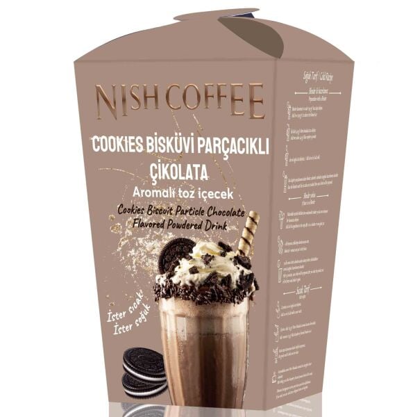 Nish İtalyan Karamel, Cookies Bisküvi Parçacıklı Çikolata Aromalı Toz İçecek 2’li Set 2x250 Gr