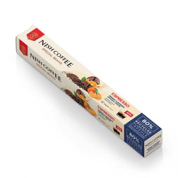 Nish Coffee Aromalı Kapsül Kahve 5'li Set (Karamel-Vanilya-Çikolata-Fındık-Portakal) - 50 Adet