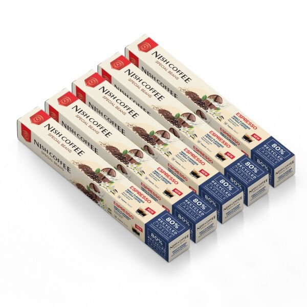Nish Coffee Vanilya Aromalı Kapsül Kahve 5'li Set (50 Adet) - 50 Adet