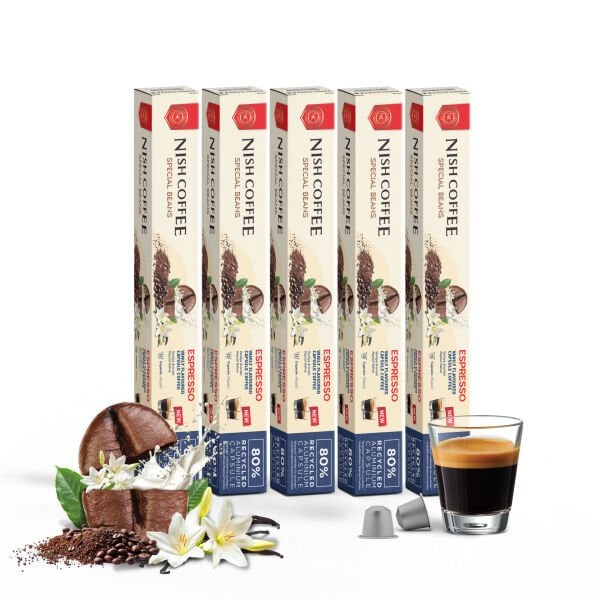 Nish Coffee Vanilya Aromalı Kapsül Kahve 5'li Set (50 Adet) - 50 Adet