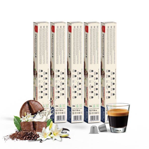 Nish Coffee Vanilya Aromalı Kapsül Kahve 5'li Set (50 Adet) - 50 Adet