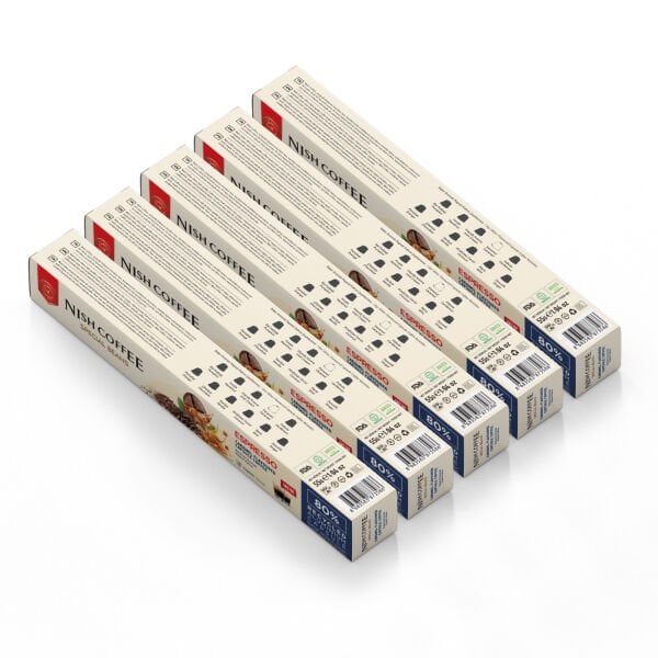 Nish Coffee Karamel Aromalı Kapsül Kahve 5'li Set (50 Adet) - 50 Adet