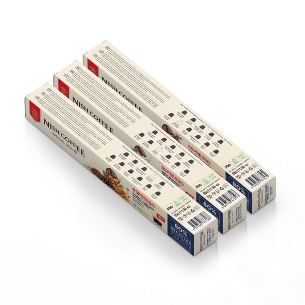 Nish Coffee Aromalı Kapsül Kahve 3'lü Set (Karamel-Vanilya-Çikolata) - 30 Adet