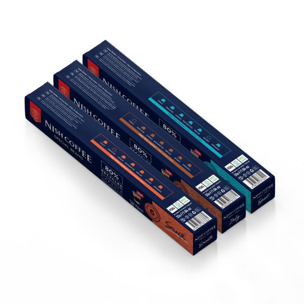 Nish Coffee Nespresso Uyumlu Kapsül Kahve 3'lü Set (Smooth,Italy,Sport)-30 Adet