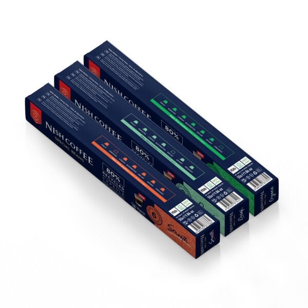 Nish Coffee Nespresso Uyumlu Kapsül Kahve 3'lü Set (Smooth,Decaf, Organik)-30 Adet