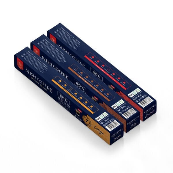 Nish Coffee Nespresso Uyumlu Kapsül Kahve 3'lü Set (Lungo,Italy,Risteretto)-30 Adet