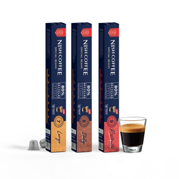 Nish Coffee Nespresso Uyumlu Kapsül Kahve 3'lü Set (Lungo,Italy,Risteretto)-30 Adet