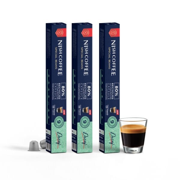 Nish Coffee Kapsül Kahve 7 Decafeinanto 3'lü Set (Nespresso Uyumlu)-30 Adet