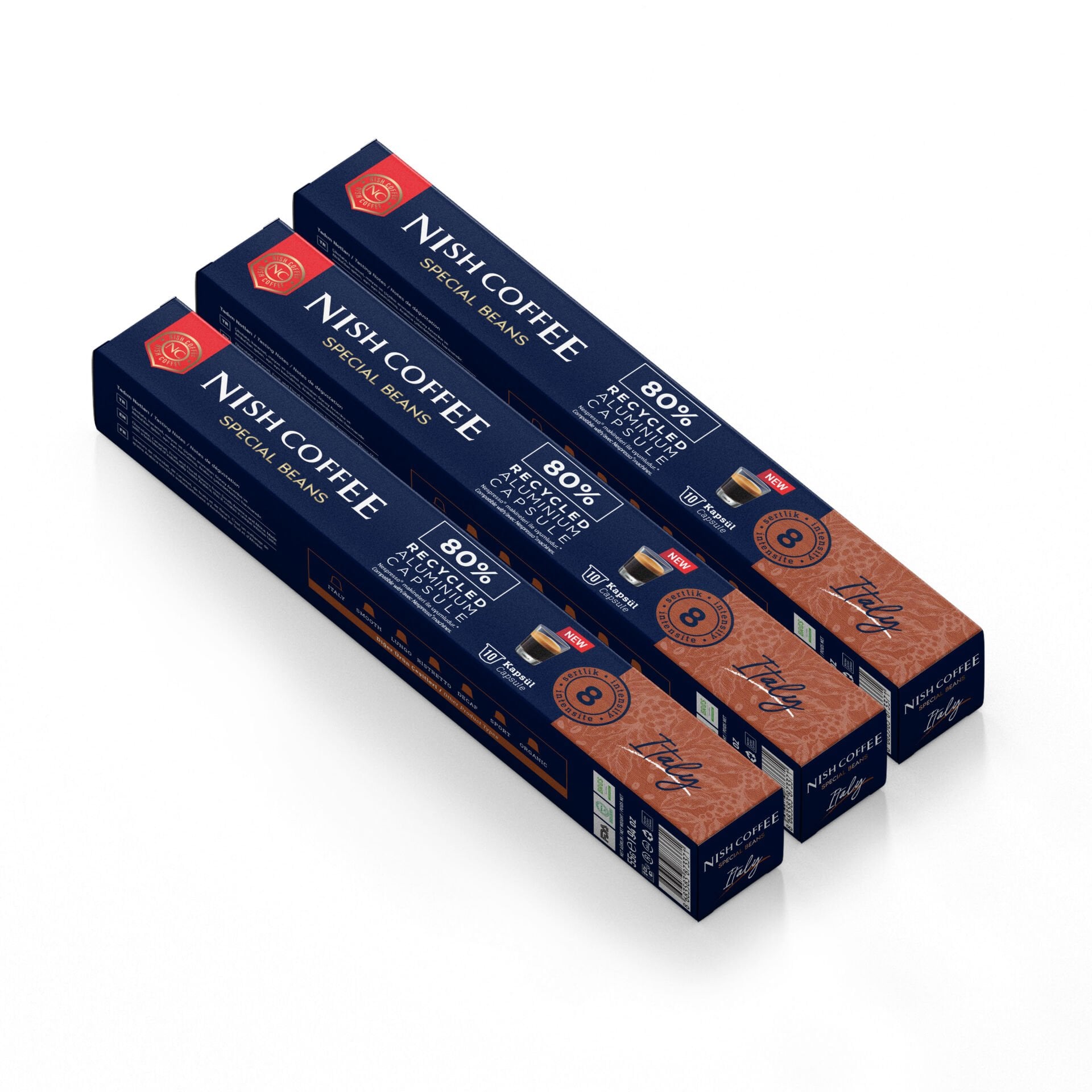 Nish Coffee Kapsül Kahve 7 Italy 3'lü Set (Nespresso Uyumlu)-30 Adet