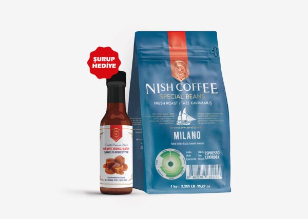Nish Espresso Milano 1 kg - Çekirdek + Karamel Şurup Hediyeli