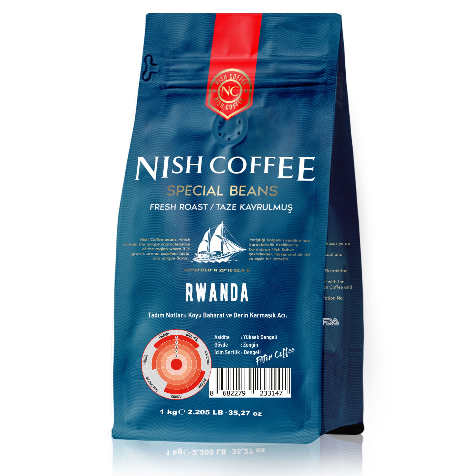 Nish Filtre Kahve Rwanda 1 Kg